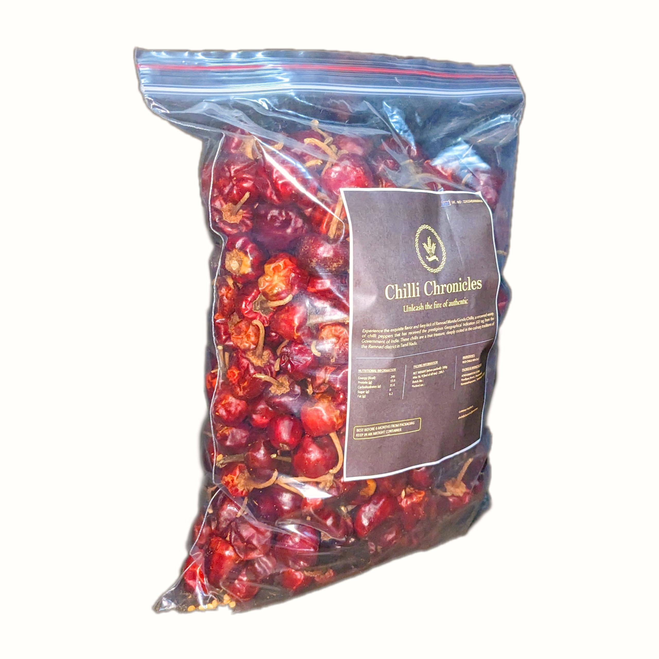 Generic Chilli Chronicles - Ramnad Gundu Chilli - GOL Mirchi - Mundu Chilli - 500g