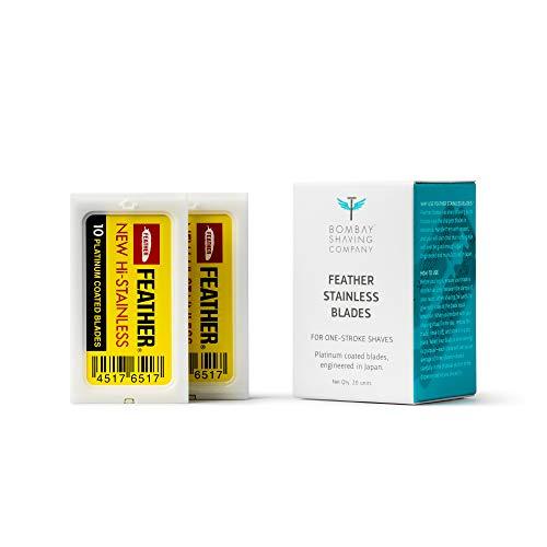Bombay Shaving Company Bombay Shaving Company Precision Safety Razor + 5 Platinum Coated Feather Blades Combo for Men, 220g & Feather Razor Blades, Platinum Coated (Pack of 20)
