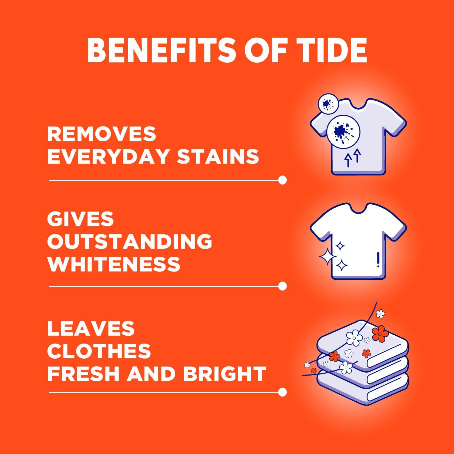 Tide Tide Plus Double Power Detergent Washing Powder Jasmine & Rose 6kg + 2kg FREE (Pack of 2)
