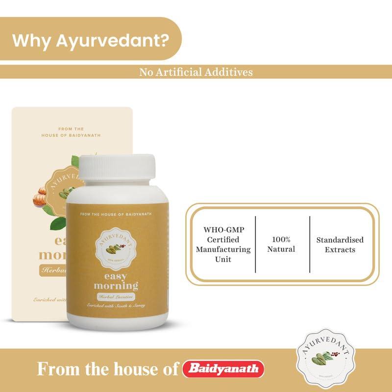 Ayurvedant Ayurvedant Easy Morning Tab For Helpful in Constipation, Improve Digestion & Healthy Bowel Movement (60 Tablets)