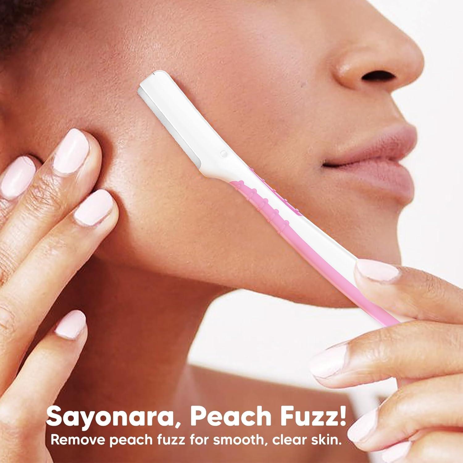 LetsShave LetsShave Evior Face & Eyebrow Razor For Women - Pack of 6 + Free Transparent Shave Gel 15ml | Skin-Safe Hair Removal Razors | For Eyebrows, Upper Lip, Forehead, Peach Fuzz | 300 Days of Dermaplaning