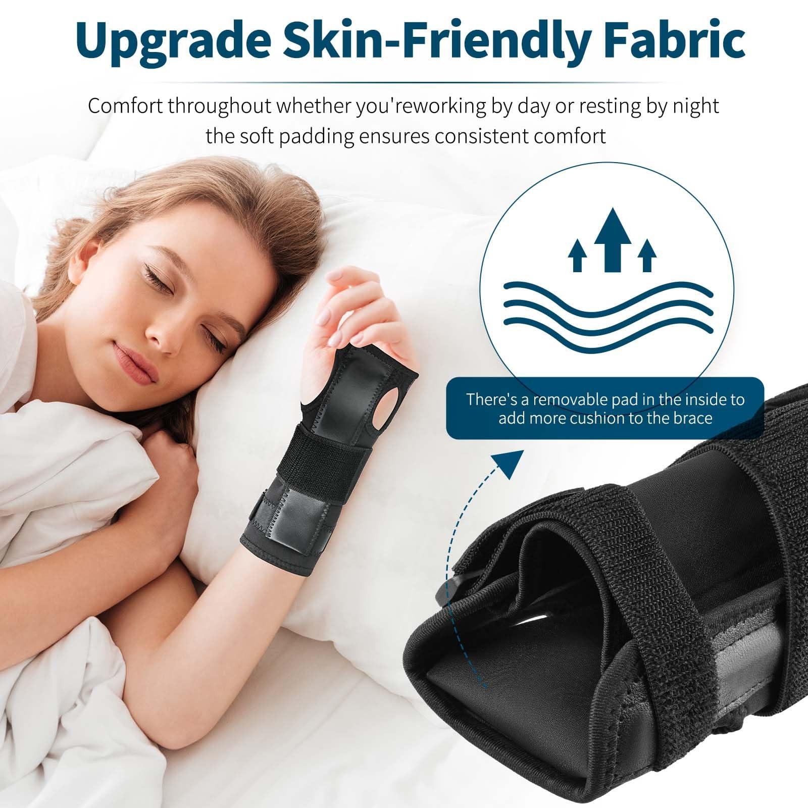 PKSTONE Wrist Splint for Carpal-Tunnel Syndrome by PKSTONE, Adjustable Compression Wrist Brace for Right and Left Hand, Pain Relief for Arthritis, Tendonitis, Sprains