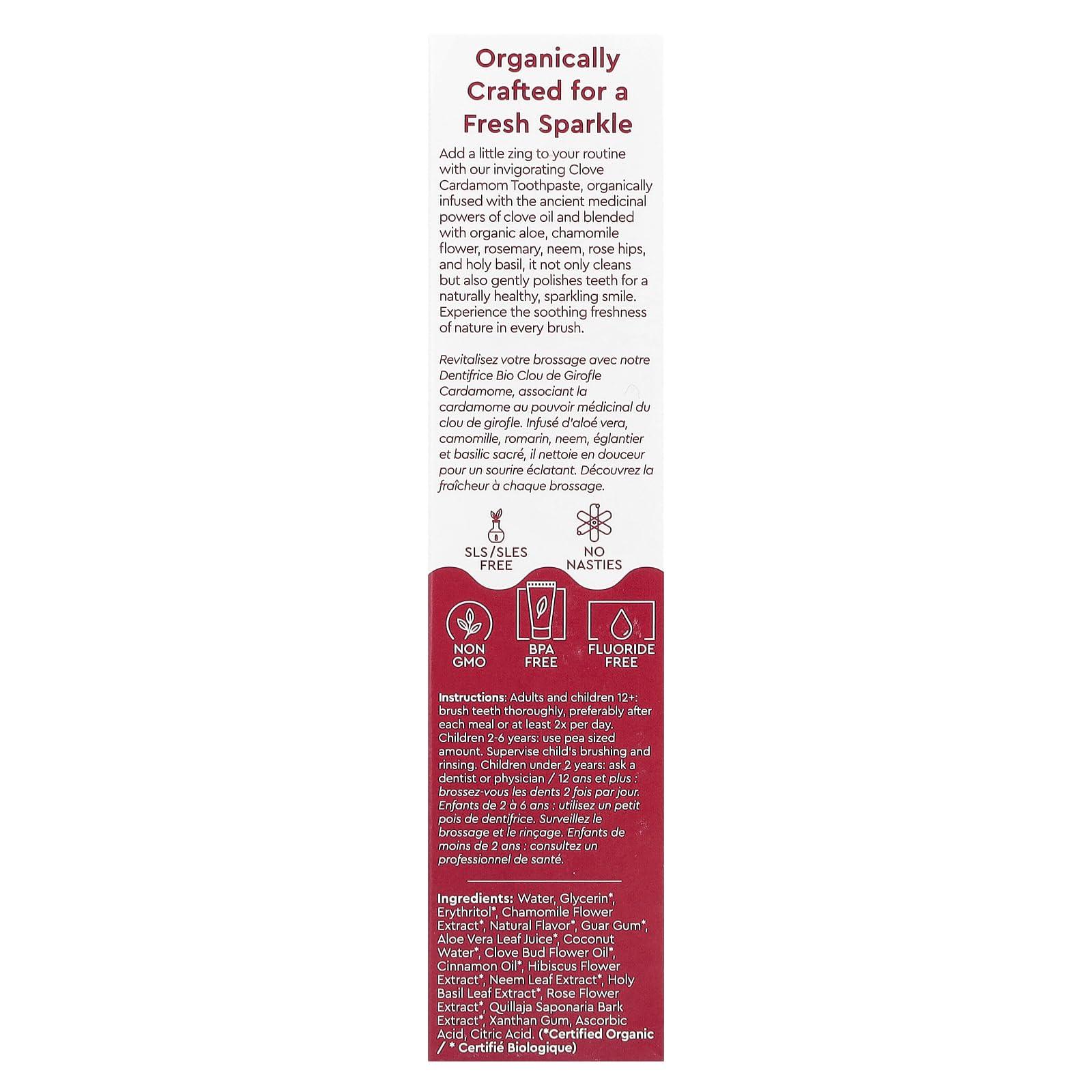 RADIUS RADIUS Organic Toothpaste, Clove Cardamom 3Oz by Radius Toothbrushes