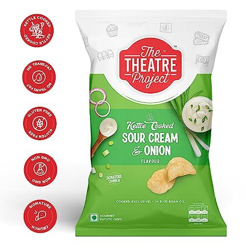 THE THEATRE PROJECT The Theatre Project Kettle Cooked Chips, Sour Cream & Onion Chips, Potato Chips, Combo Pack of 5 Pouch, 410g