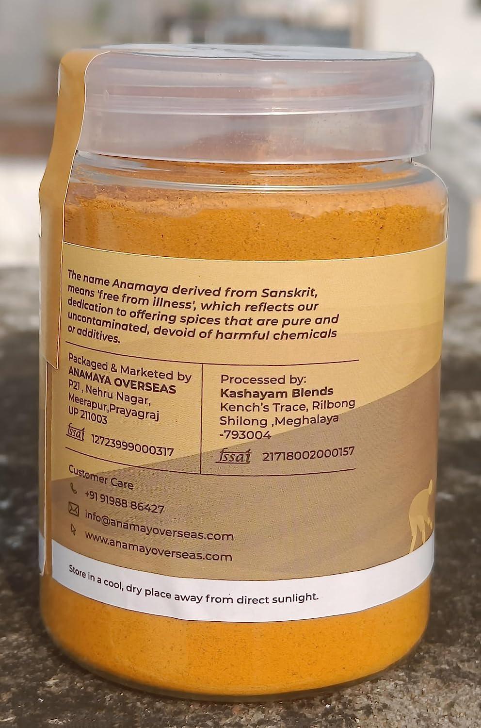 anamaya Lakadong Turmeric & Black Pepper Powder by Anamaya | 100% Pure & Natural | Healthy and well being combo | Nature\'s healing heroes | Turmeric & Kali Mirch powder | Pack of 2 | 100 Gms Each