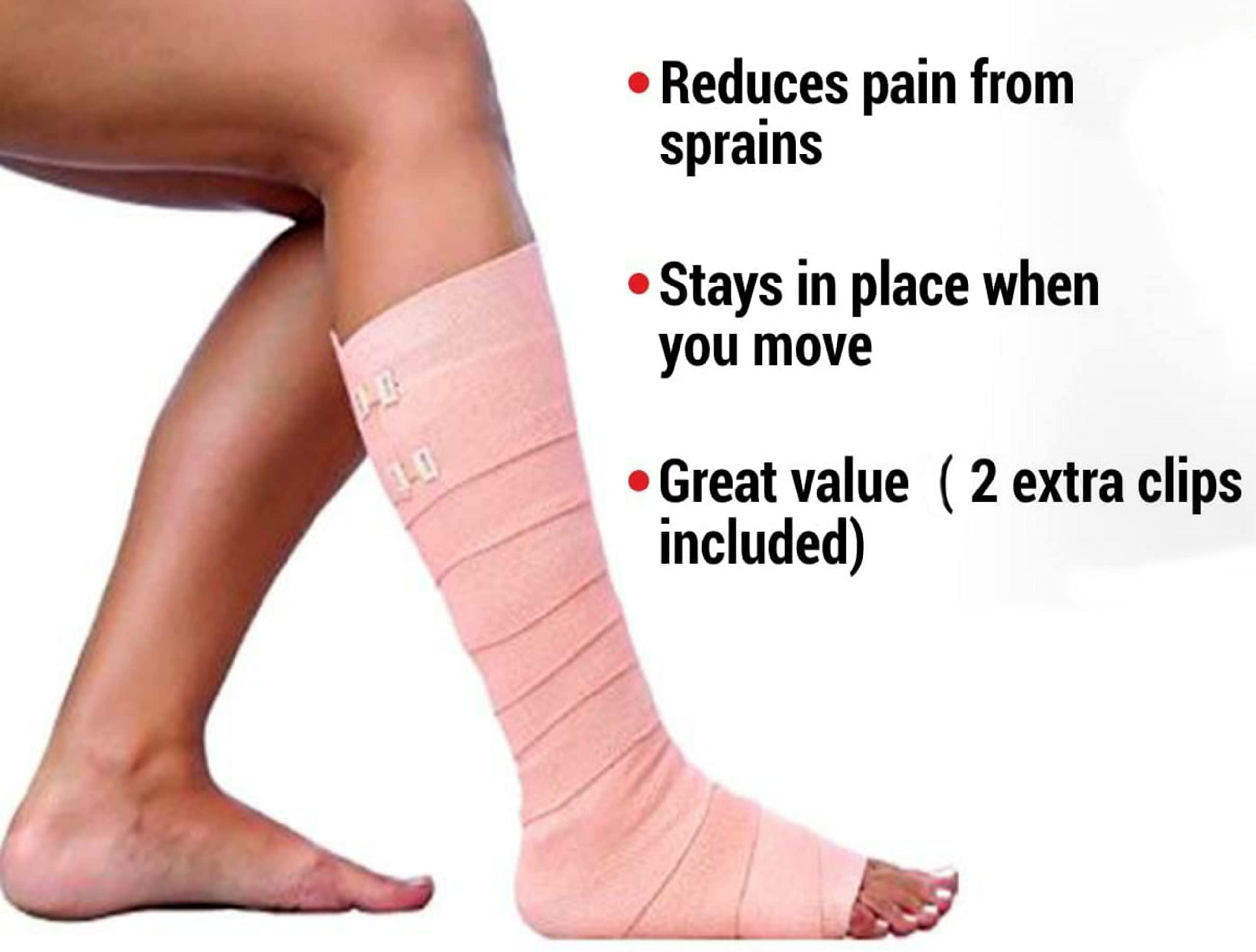 ALPHA LIFE CARE ALPHA LIFE CARE \"India Crepe\" Cotton Elastic Bandage Garam Patti Pain Relief For Knee, Leg, Hand, Foot, Finger Pain Support Available In 6Cm 8Cm 10Cm 15Cm (Medium 8 Cm X 4 Mtr) Pack Of 2