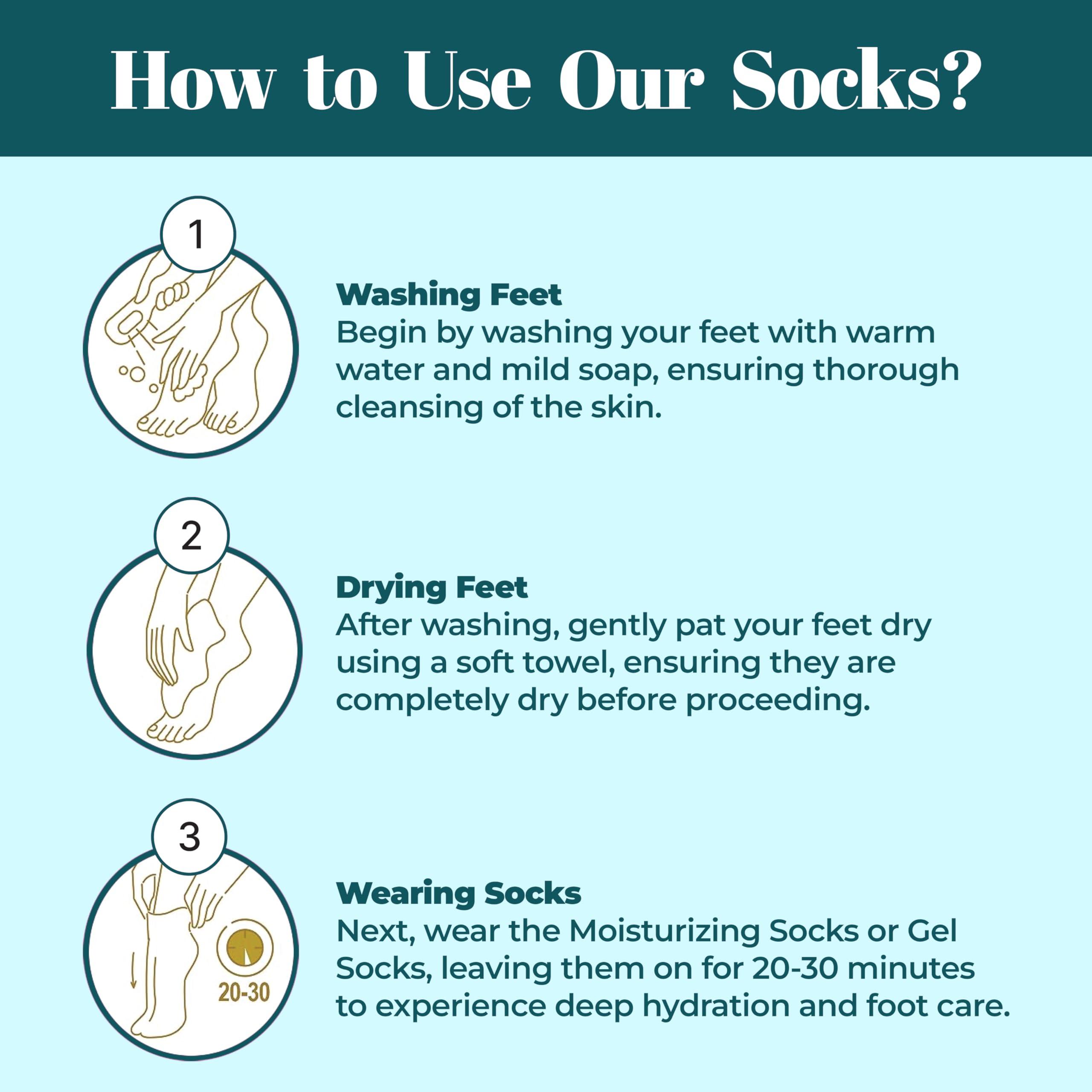 Murti Export Murti Export Moisturizing Silicone Gel Socks (1 Pair) for Men & Women gel socks for dry cracked feet crack heel repair socks foot moisturizer socks Spa Gel Socks Natural Oil & Vitamin E (Multicolor)