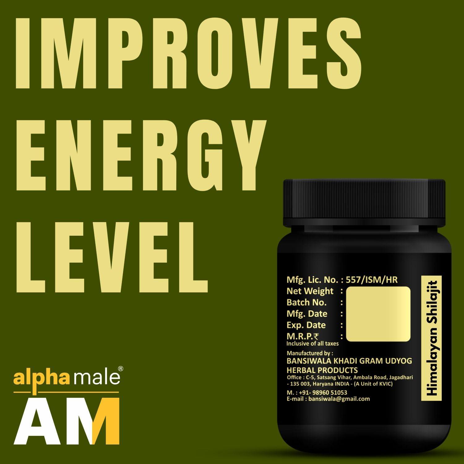 ALPHA MALE Alpha Male Pure Shilajit Resin - 30 GM|Natural Pahadi Shilajeet for Endurance Strength & Energy Boost