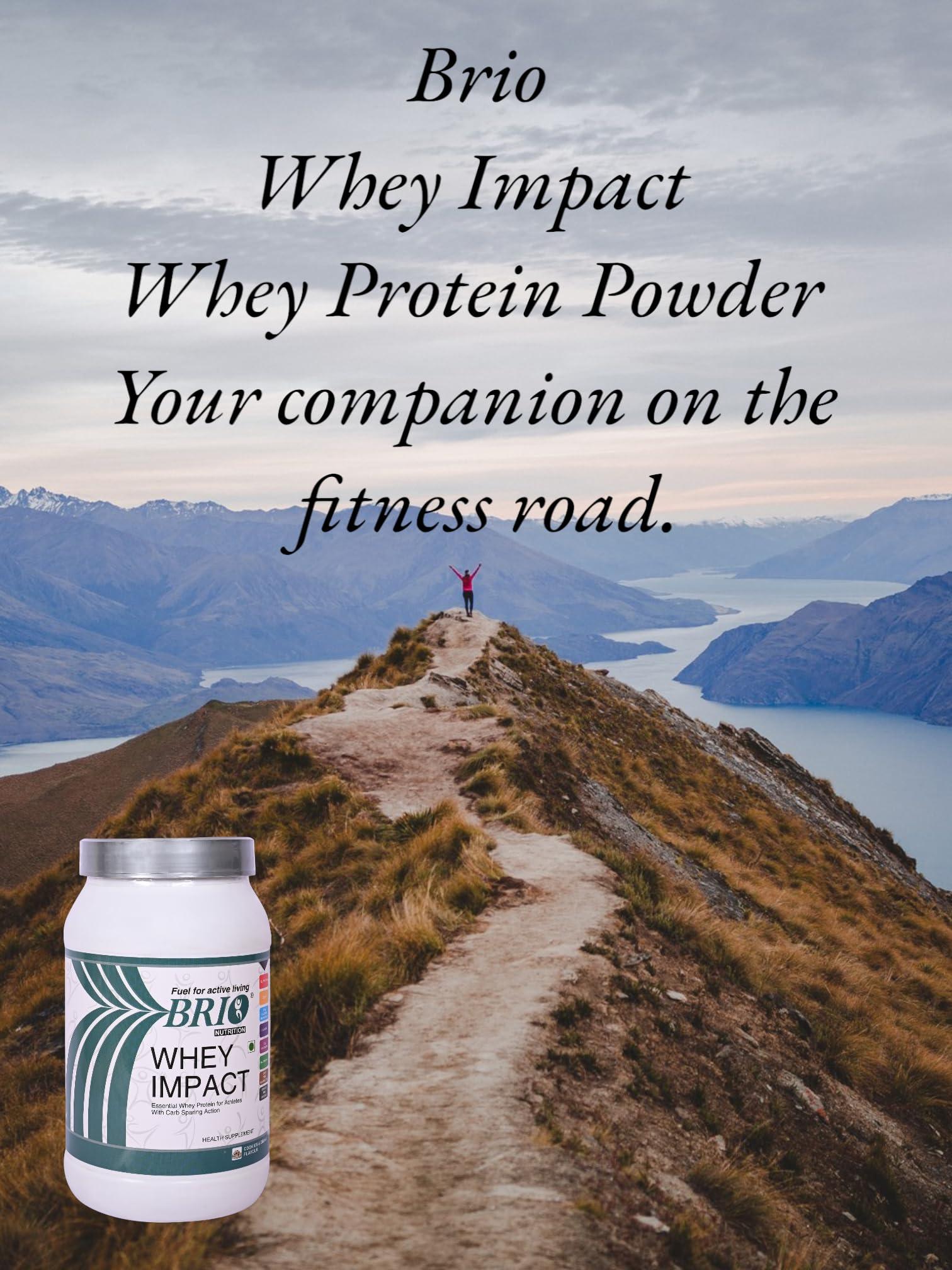 BRIO NUTRITION BRIO NUTRITION - Whey Impact Protein Powder - 20g Protein, 8.6g EAA, 4.1g BCAA, 3.1g Glutamine - Per 40g Serving [1kg jar - Rich Chocolate Flavour]