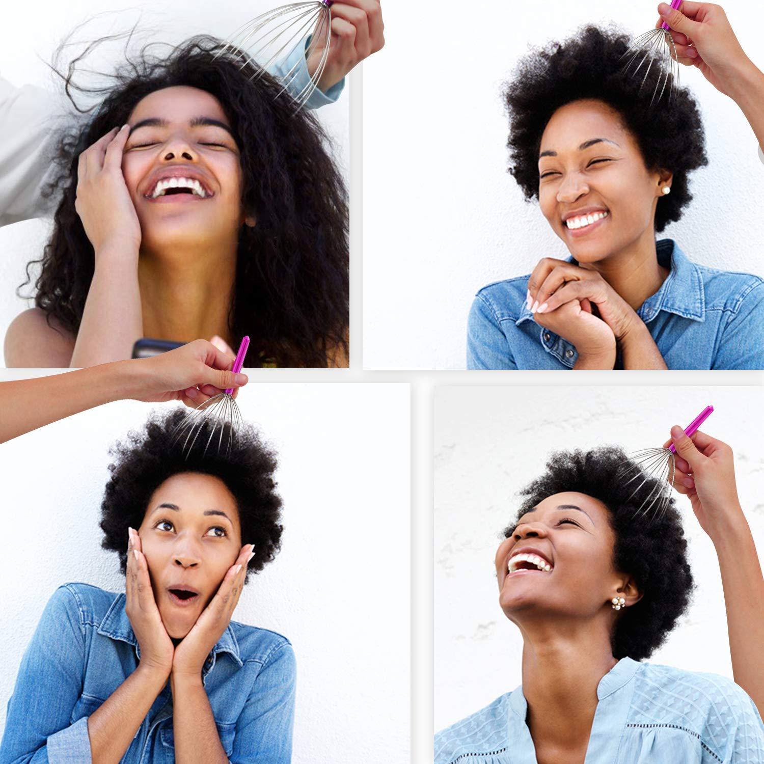 HOFASON HOFASON Head Massager Scalp Scratcher with 20 Fingers, Handheld Head Scratcher Tingler Massage for Deep Relaxation, Hair Stimulation and Body Stress Relax(2 Pack, Random Colors)