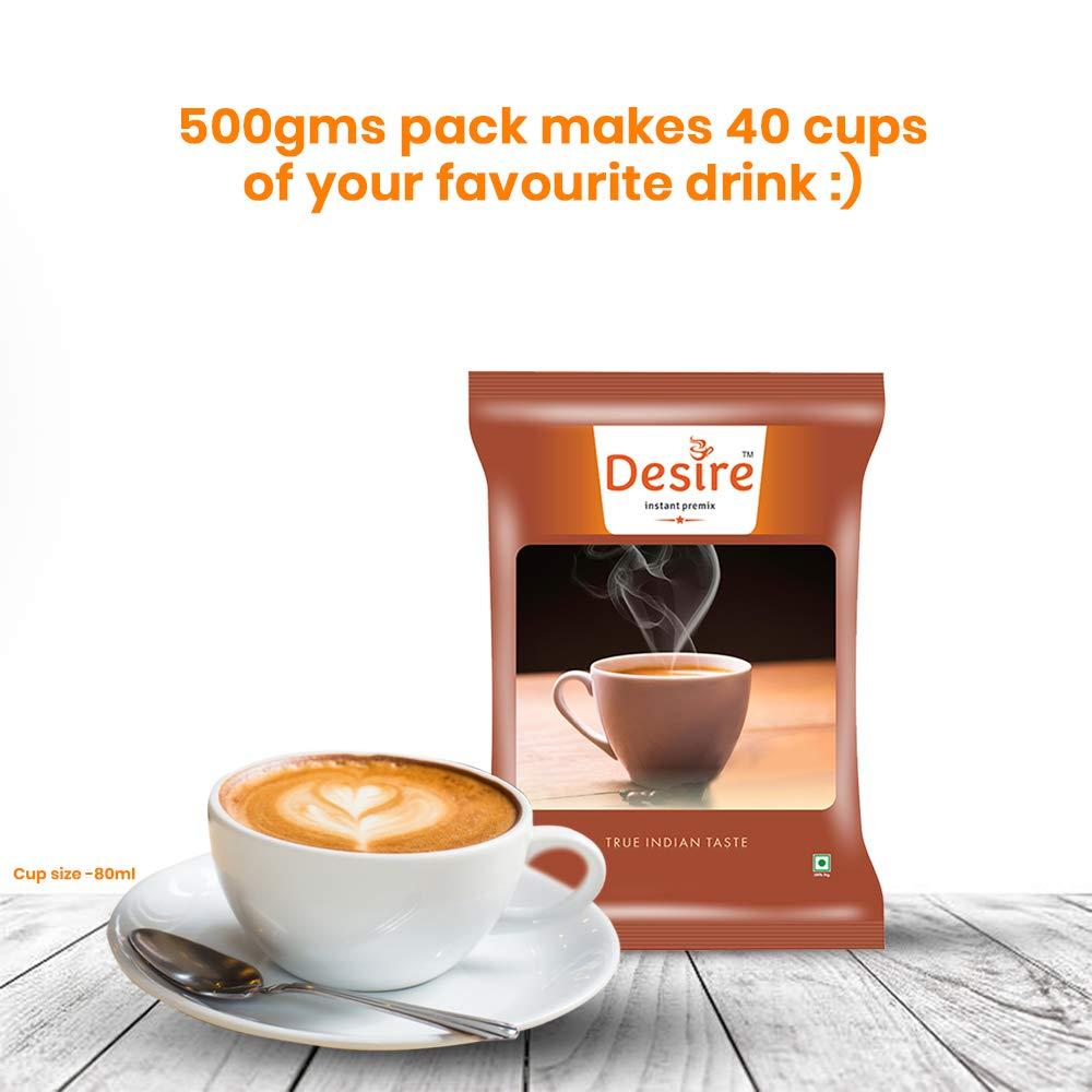 Desire Desire Lemon grass ginger tea Instant Premix, 500gms, for both Manual and Vending machines, Instant tea mix, Lemon grass ginger flavor, Refreshing taste