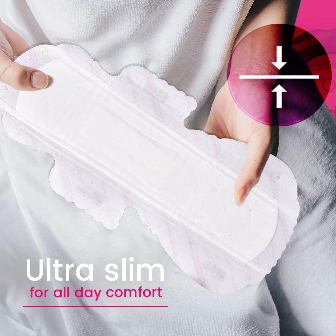 pinq polka PINQ POLKA Premium Sanitary Pads(XXL-330mm) with 25 (Large-180mm) Pantyliners for Discharge, Organic Cotton Soft Feel|Rash Free|Ultra Thin for Night & Heavy Flow Combo with Disposable Pouch, 35 Pieces