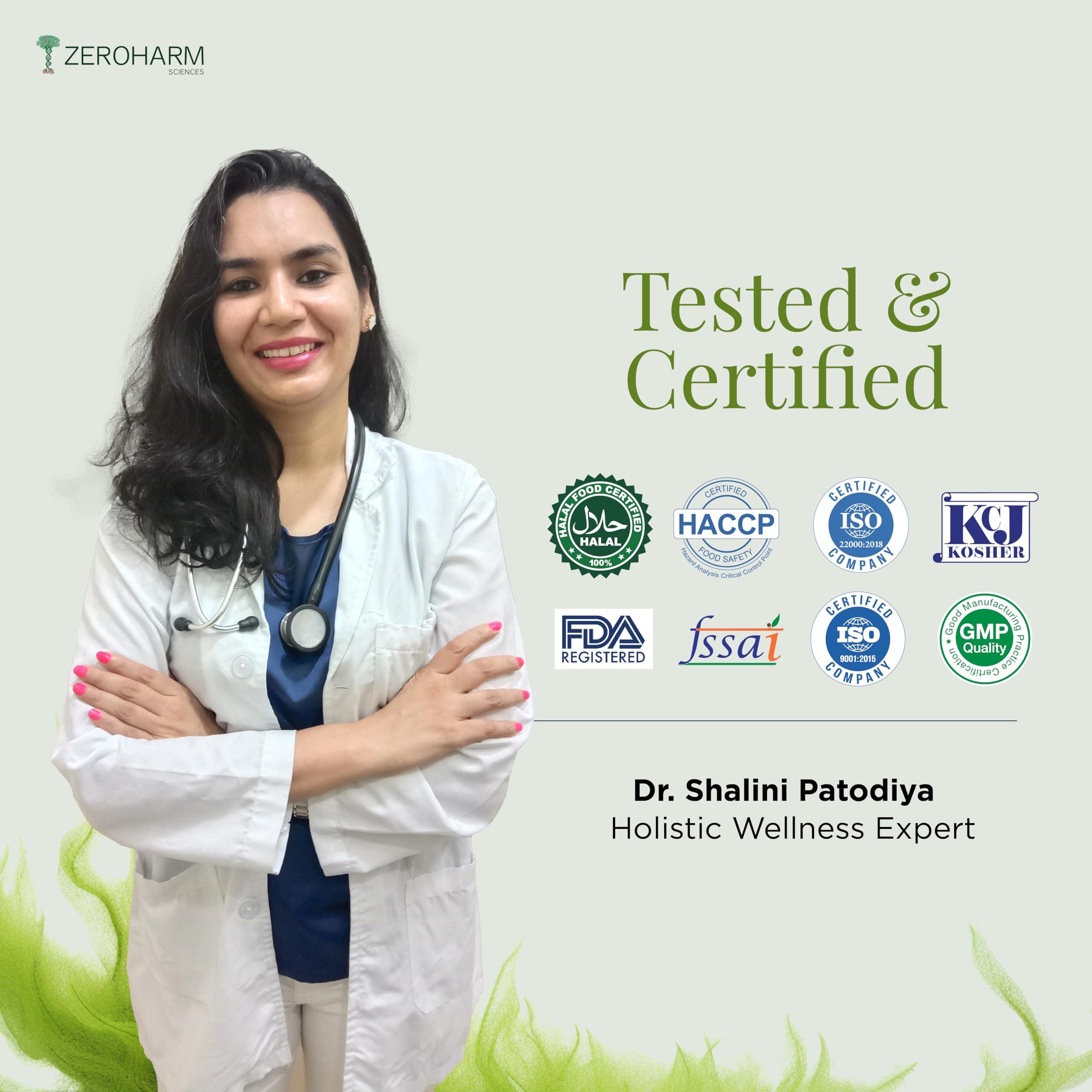 ZEROHARM ZEROHARM Vegan Omega (EPA+DHA) | Supplement for men, women, and kids | Better health for the eyes, skin, muscles, bones, and joints | Sourced from algae | 60 Caps