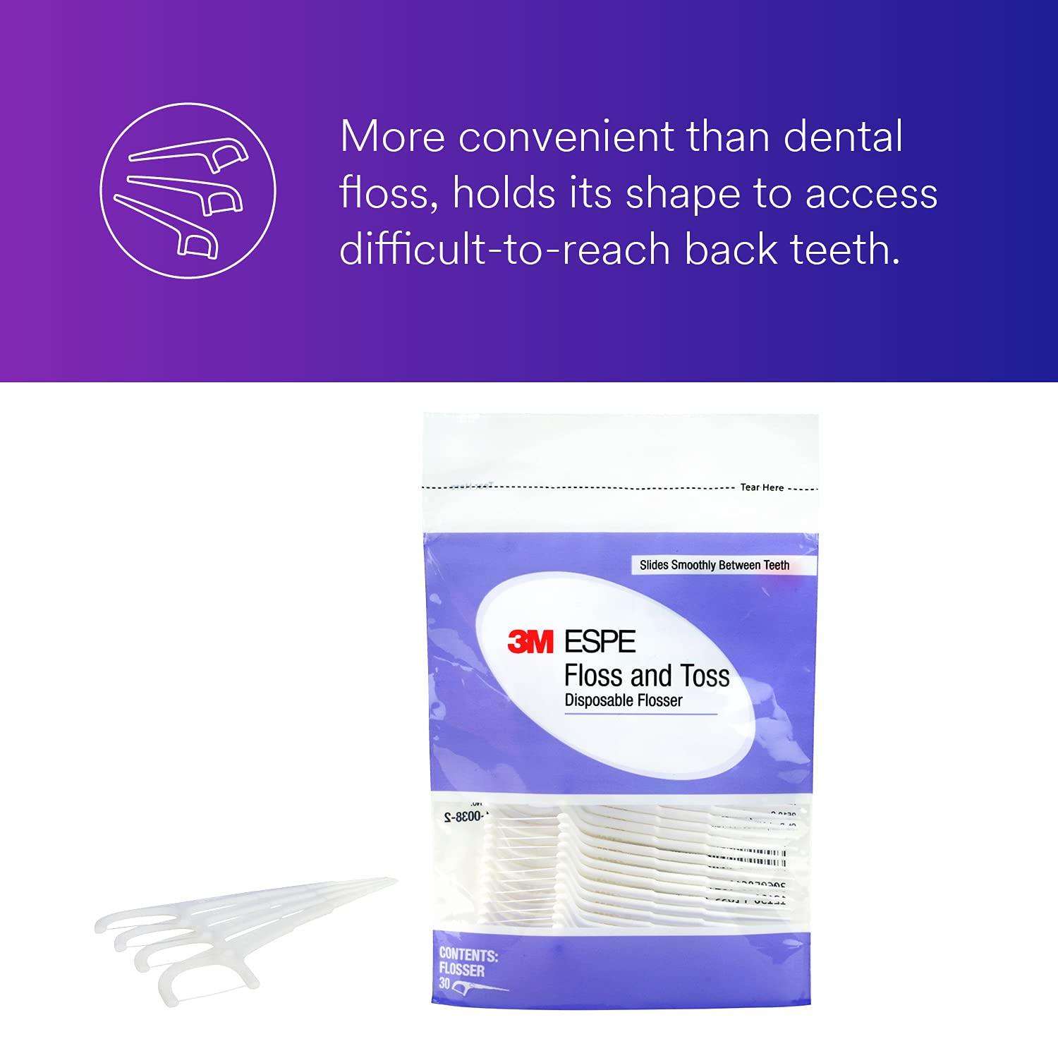 3M Littman 3M ESPE 12130 Floss and Toss Disposable Flossers Refill (Pack of 30)