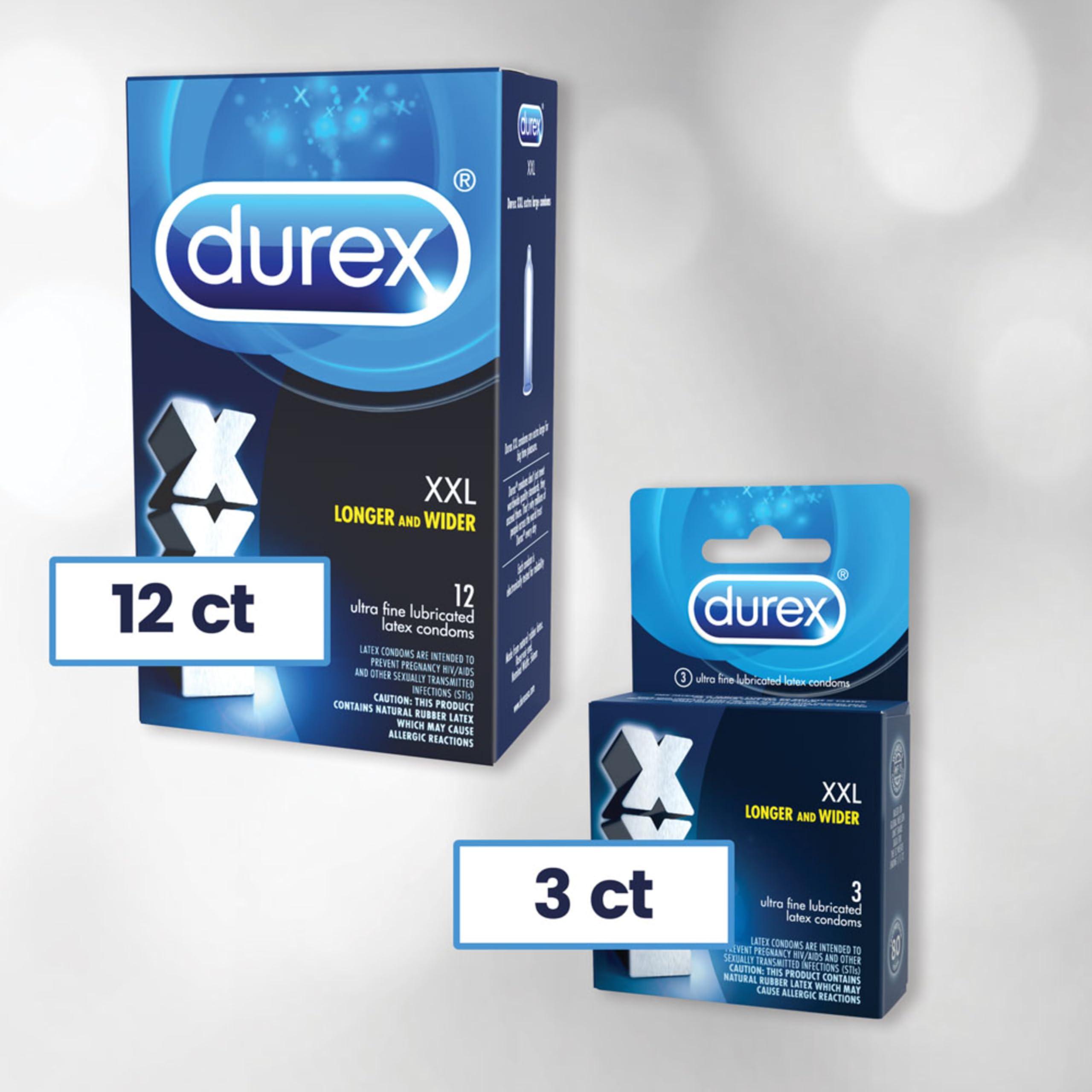 Durex Durex XXL Lubricated Extra Large Premium Condoms, 3 Count