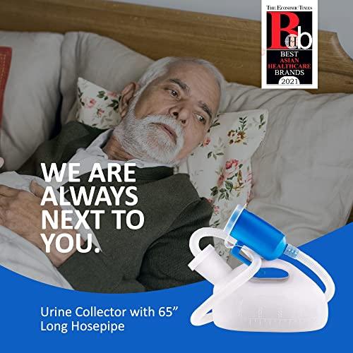 Carent Carent PeeWell Portable Urinal Kit for Men, Urine Collector with 65” Long Hosepipe, Designed for Bed Ridden Patients & Outdoor | White