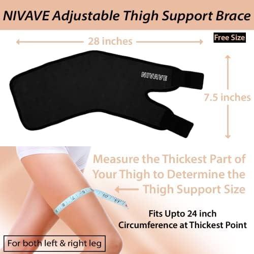Nivave Nivave Thigh Compression Adjustable Neoprene Sleeve Support Brace for Pain Relief - Hamstring Quad Wrap (Thigh Compression, One Size)