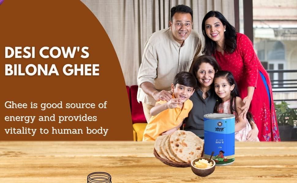 Jaipur Gousamavardhan Samiti, +91-9929090247 Goras Gir Cow Pure Ghee Natural Healthy Fresh and Authentic Ghee from Our Own Goshala For Cooking and Good Health (1 Kg)