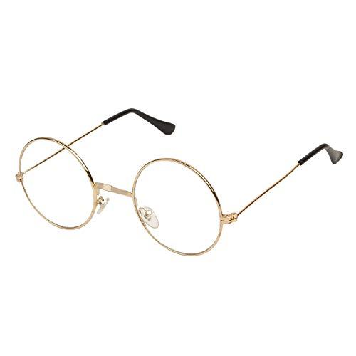 Fairydot Opticals FAIRYDOT Round Metal Computer Glasses with Blue Cut + Antiglare And UV protection for Eyes comfort, Safety from Harsh Blue Light Coming From Mobile Computer Laptop (BLACK) ((SMALL-47mm)