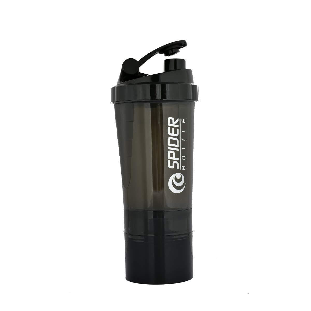 DOVEAZ DOVEAZ Spider Shaker | Spider Protein Shaker | Spider Shaker Bottle | Gym Shaker | Cyclone Shaker | Protein Shaker | Gym Protein Shaker | Gym Bottle | Bpa Free Shaker | Shaker 500ml (Black)