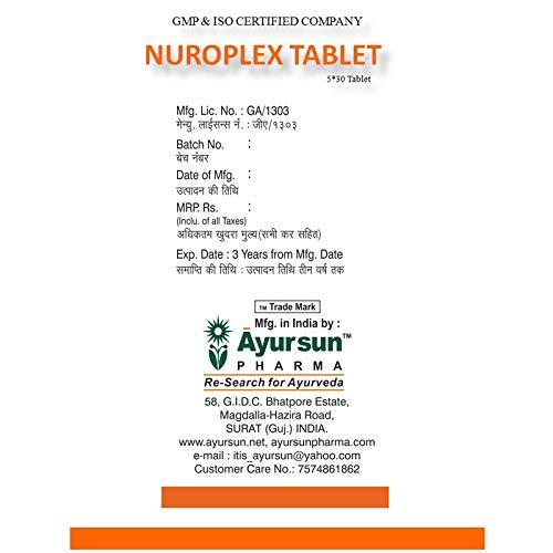 Generic AYURSUN NUROPLEX TAB Packc of 1-150Tablets