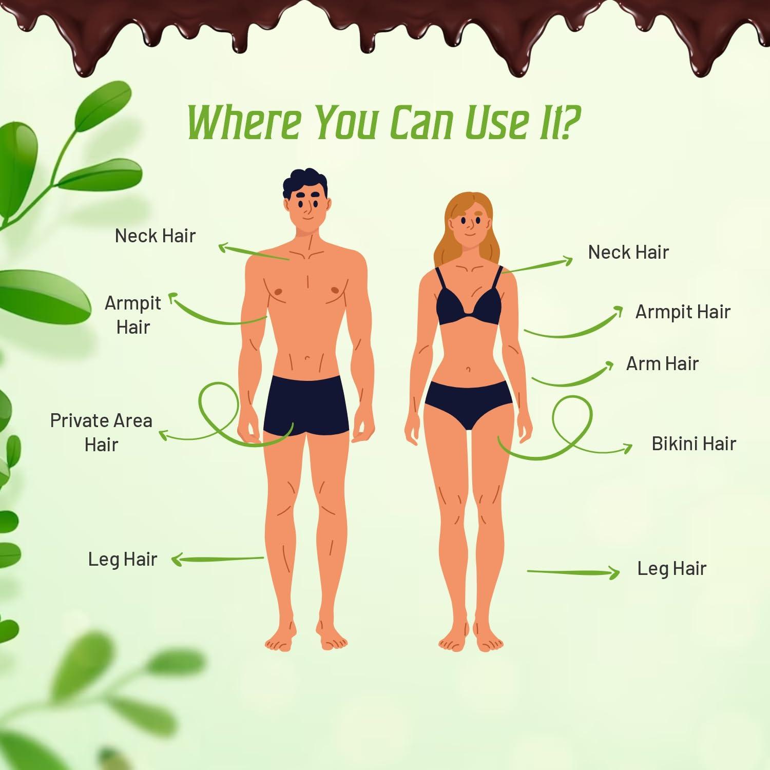 VLOVEU VLOVEU Chocolate Wax Powder Hair Removal Women | Chocolate Hair Removal Powder | Painless Chocolate Wax Women , All Skin Types Hands, Legs, Underarms, Bikini & Intimate Area - 120 Gm (Pack Of 1)