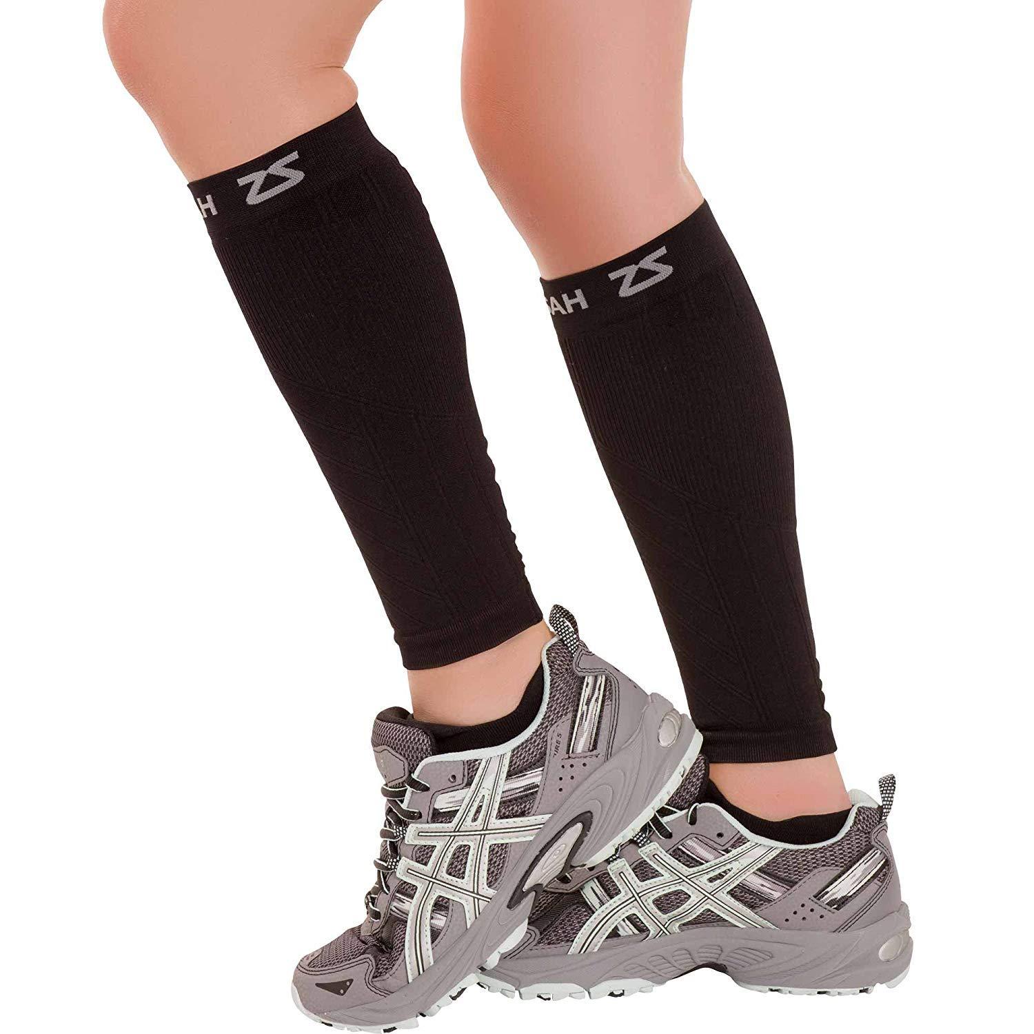Zensah Zensah 6045-100-00 Compression Shin/Calf Sleeve, Black, X-Small/Small