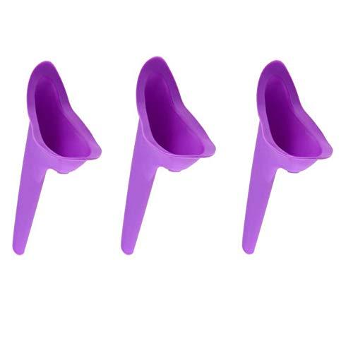 Ural URAL Easy Pee Female Silicone Portable Urination Device (Purple - Lightweight Travel Urinal Funnel to enable Women/Ladies/Girls to Stand up and Pee (Pack of 3)