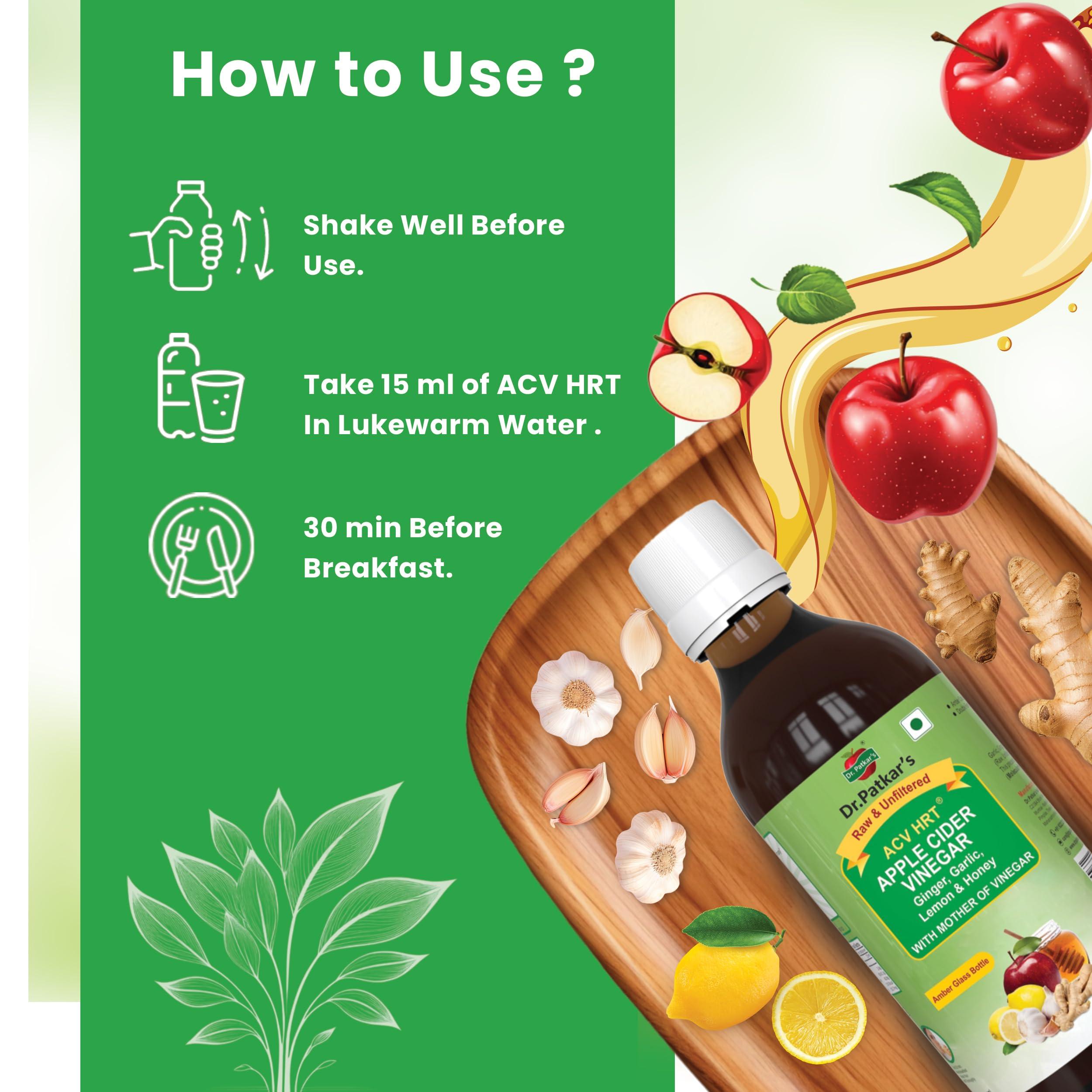 Dr. Patkar's Dr. Patkar's Apple Cider Vinegar with Ginger, Garlic, Lemon & Honey | Unfiltered & Undiluted (With Mother) 200ml