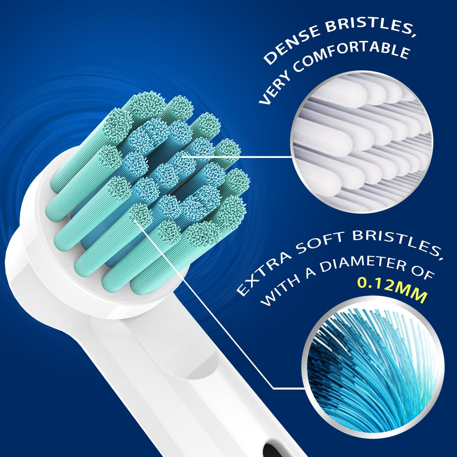 Whuppsi Replacement Toothbrush Heads Fit for Braun Oral B Electric Toothbrushes, 8PCS, Round Heads Compatible with Oral-B Pro Gum Care,Precision Clean,Timer,and Pro Vitality Triumph Genius Smart Series