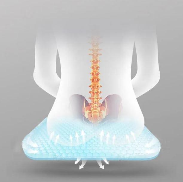 Dratal Dratal Gel Seat Cushion Thick, Double Thicken Layer, Relief Tailbone Pressure, Breathable Honeycomb Design Gel Cushion with Washable Non-Slip Cover for Office Chair, Car Seat, Wheelchair (Black)