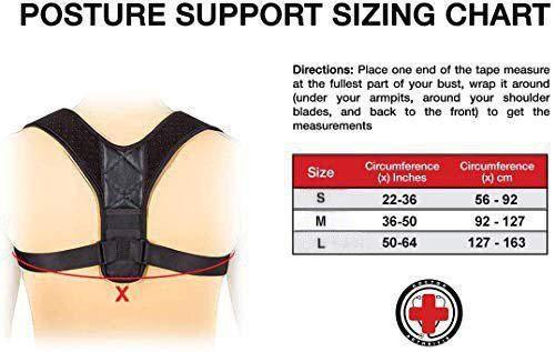 Dr. Arthritis Doctor Developed Posture Support/Posture Correct/Stabilizer/Back Brace & Doctor Written Handbook - Fully Adjustable for Upper & Lower Back Pain & Support. Suitable for Men & Women (Medium)