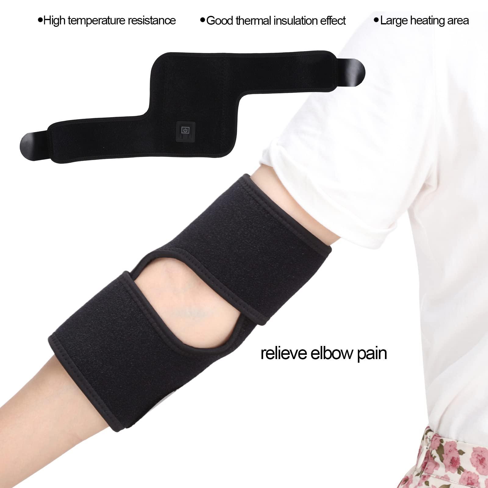 YWJAN Heated Elbow Wrap, Thermal Insulation Hot Therapy Heated Pad, 3 Level Heating Heated Arm Sleeve, Adjustable Heated Elbow Brace, Elbow Heating Pad for Tendonitis and Tennis Pain Relief