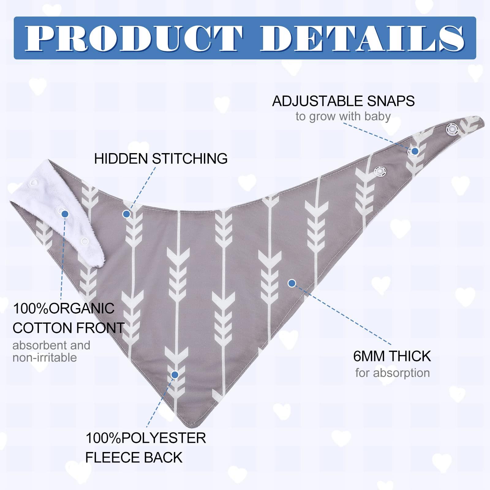 Janmercy 5 Pack Adult Drool Bandana Bibs Soft Large Absorbent Bibs Set for Special Needs Waterproof, Kids 4+ Years, Teens, Men Women (Gray, Black, Blue, Light Blue, White, Cute Pattern)