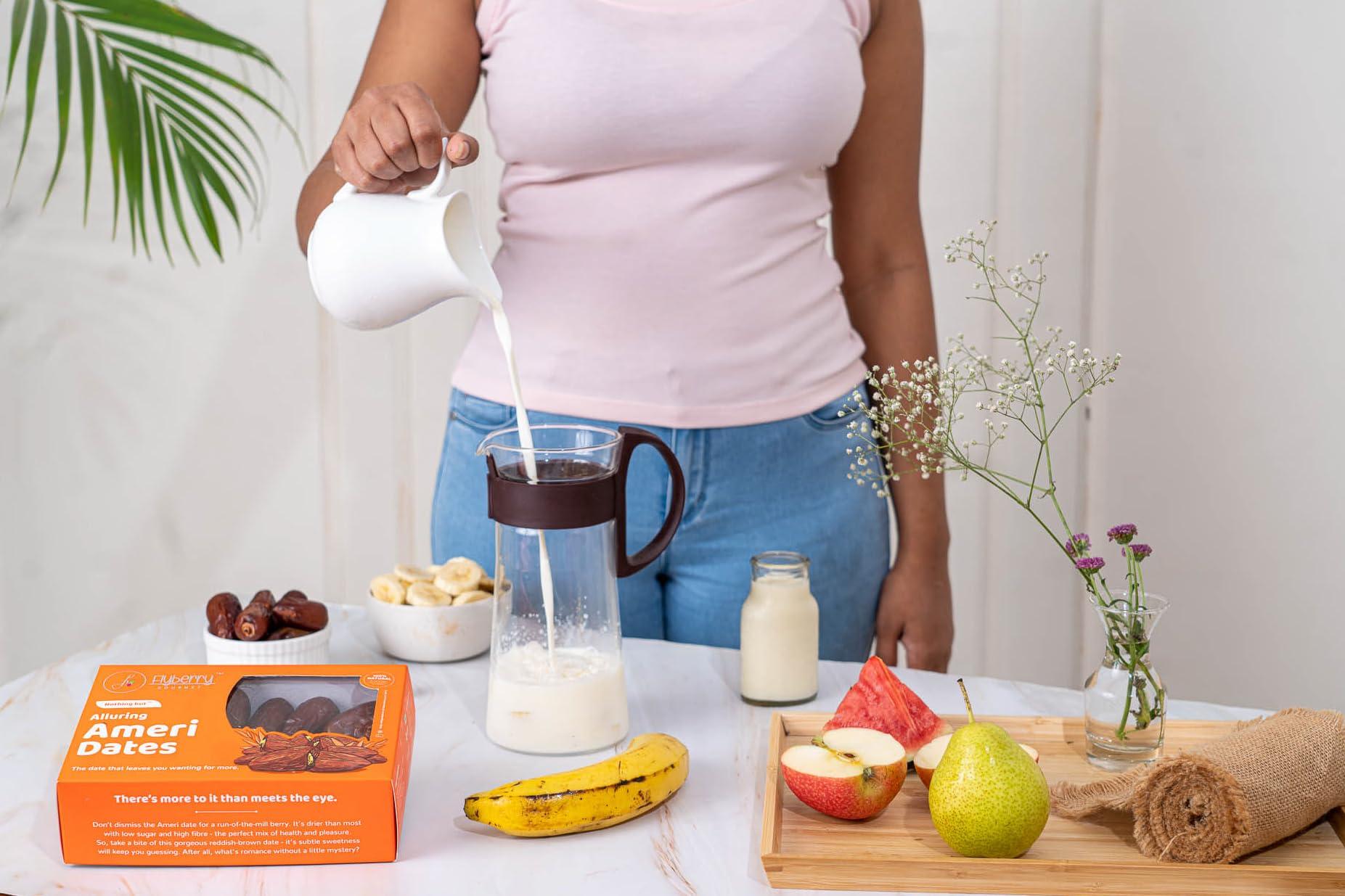 Flyberry Gourmet Flyberry Gourmet Ameri Dates (Khajoor/Khajur) 800g | 100% Natural | Rich in Calcium, Iron and Potassium | Instant Energy