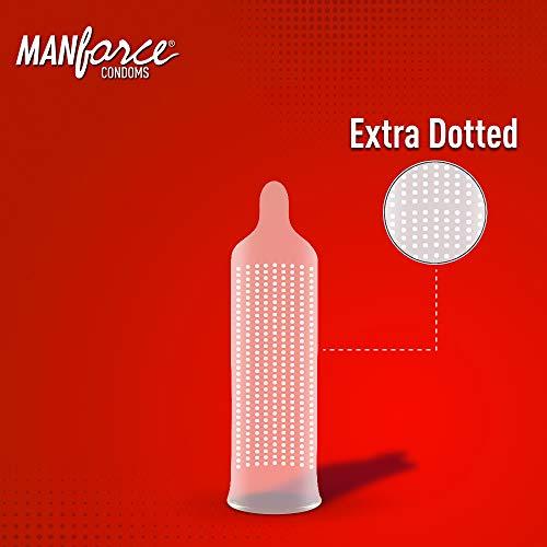 Manforce Manforce Extra Dotted Condoms, Litchi Flavoured- 10 Pcs x Pack of 4