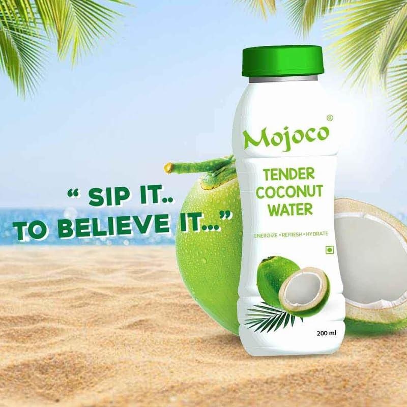 MOJOCO MOJOCO Coconut Water With Vital Minerals, No Artificial Colours, Flavours or Preservatives - 200 ML (Coconut Water, Pack of 12)