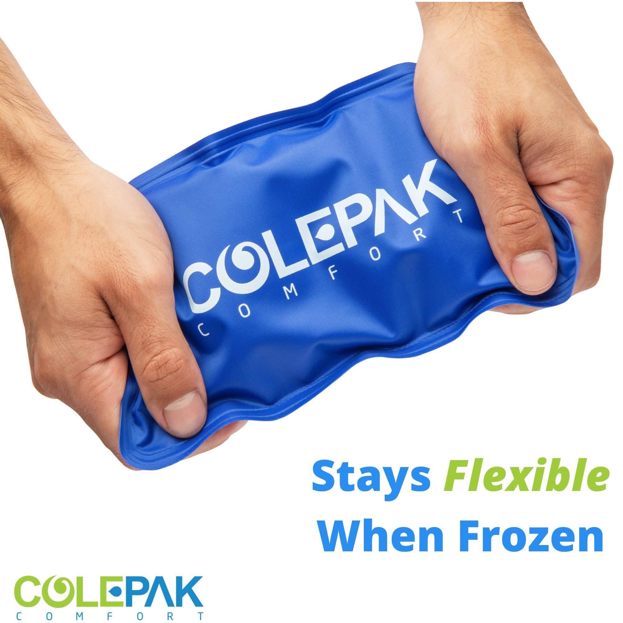 ColePak Comfort ColePak Comfort Ice Packs for Injuries - 2 Reusable Hot Cold Gel Pack & 1 Wrap Pouch - Adjustable Velcro Straps