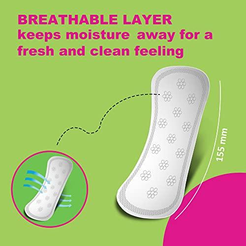 Wonderize Wonderize Ultra Thin Cotton Panty Liners - 72 Liners (Combo of 3) Size – 155mm for Daily Use Freshness and Protection (155mm (72 Count))