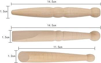 AcuPhysio AcuPhysio 3 Pieces Reflexology Foot Hand Massage Wooden Stick Tools Wood Health Therapies Traditional Tool Thai Massage Body Foot Hand Face Neck Back Waist Relief