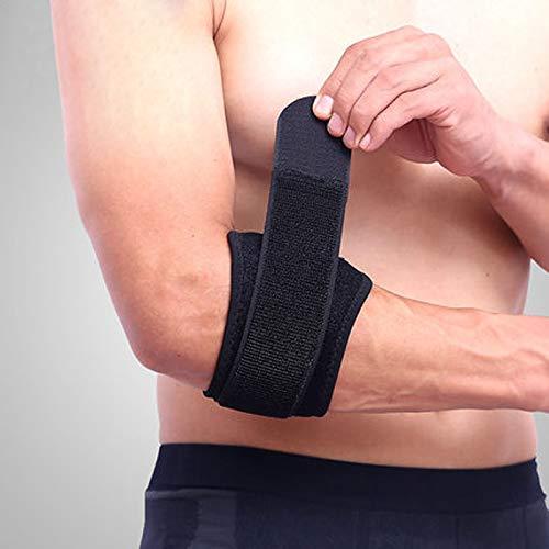 FAVIO FAVIO Tennis Elbow Support with Pressure Point -for Elbow Pain due to Sports, Computer, Gym, Strain, Tear- Black Universal Size