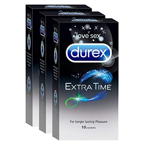 Durex Durex Condoms - 10 Count (Pack of 3, Extra Time) & Durex Mutual Climax Condoms - 10 Count (Pack of 3)