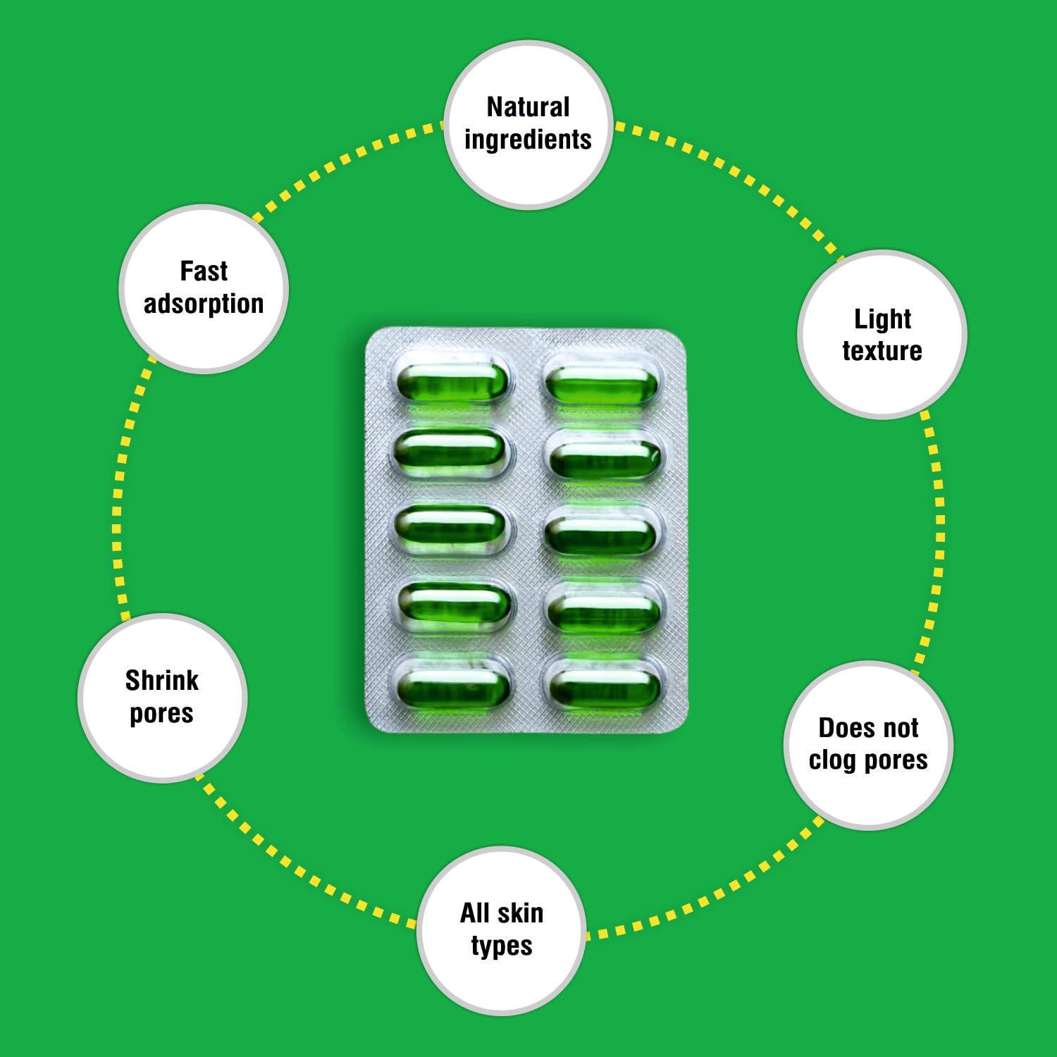 Bioford Bioford Evaford-E Rich Supplement of Omega 3 Fatty Acid and Vitamin E, Wheat Germ Oil for Better Heart, Improve Hair and Skin (10 Capsules)