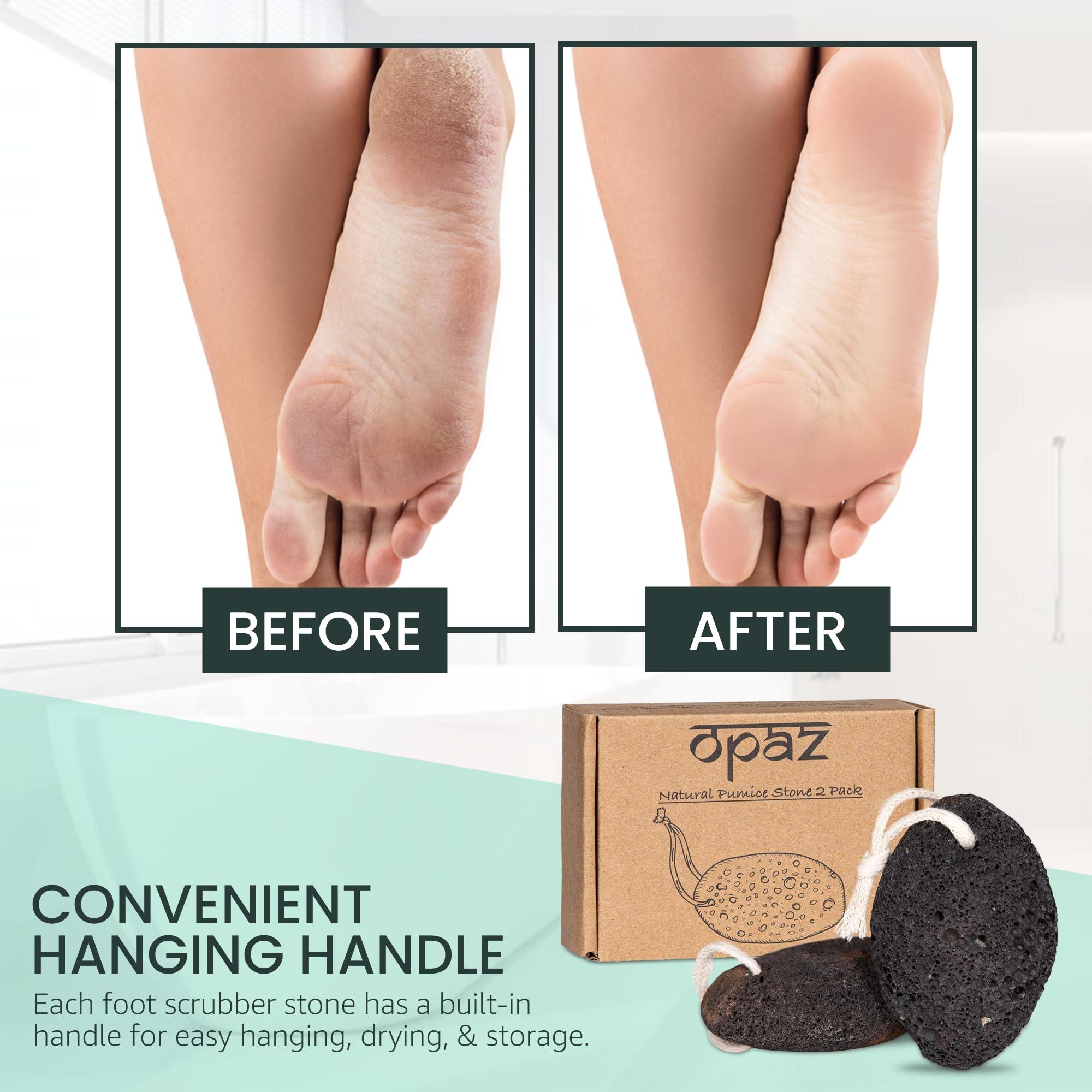 OPAZ Opaz Pumice 2 pack Natural Earth Lava Stone Pedicure kit Tool Hard Skin Callus Remover for Feet and Hands