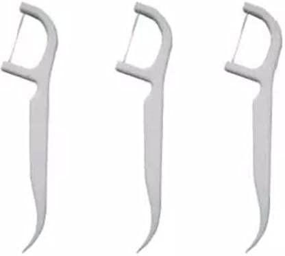 ZOLDYCK ZOLDYCK 3 in 1 Dental Floss Stick/Oral Care/Tooth Pick with Tongue Cleaner for Fresh Breath and Healthy Gums Oral Care (150 pcs)