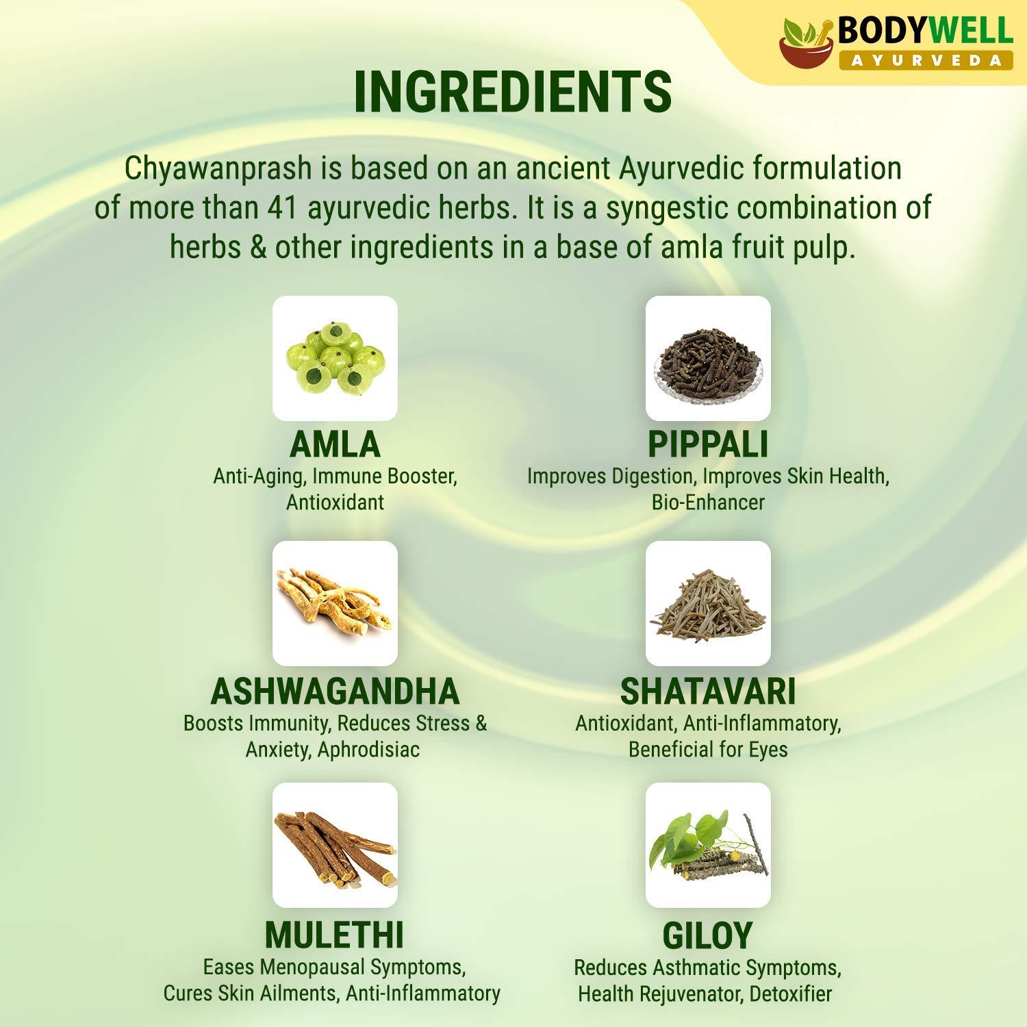 BodyWell BODYWELL Chyawanprash with 40+ Ayurvedic Herbs, Immunity, Energy, Strength, Stamina, Support for all age groups, 600 Grams