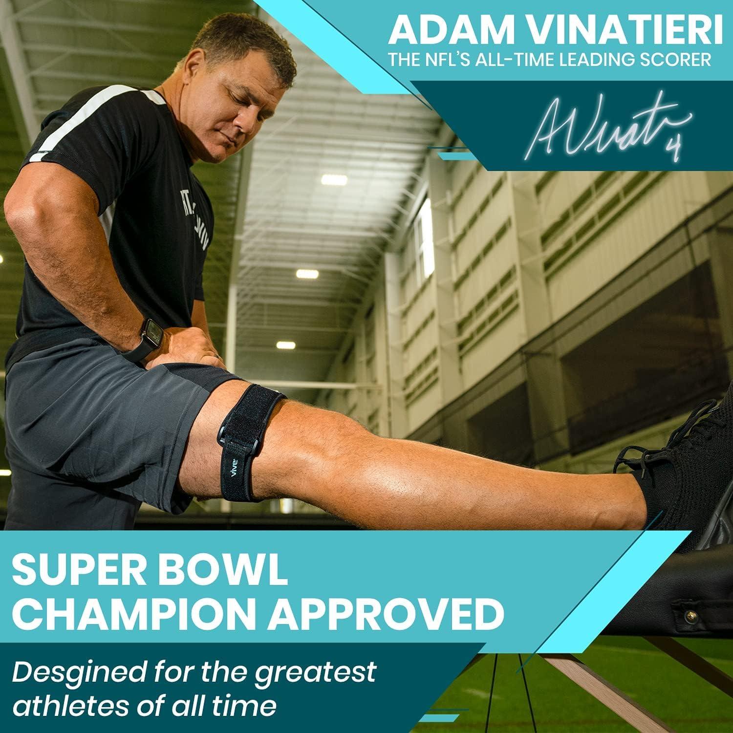 VIVE IT Band Strap by Vive - Best Iliotibial Band Compression Wrap - Outside of Knee Pain Hip Thigh IT Band Syndrome Support Brace for Running and Exercise - Vive Guarantee