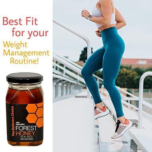 The Believers Choice The Believers Choice Raw Organic Forest Honey, Wild, Unprocessed, Unheated, Non Pasteurized, Original Honey 100% Pure and Natural, Collected from Deep Forest , 500 Gram jar