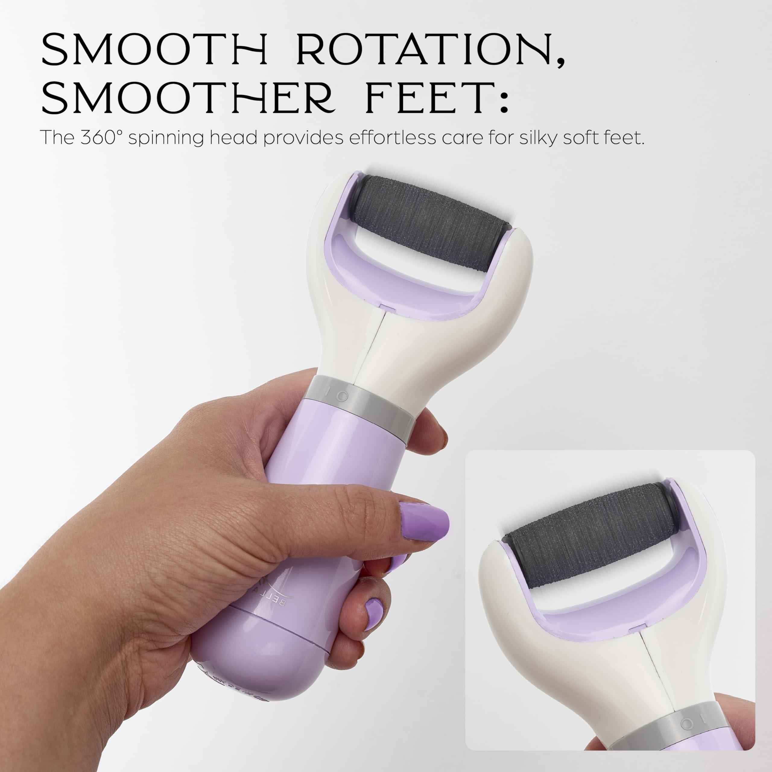 Bella Ciao Bella Ciao Cordless Callus Remover for Feet|Batt Oper 2 Speed Foot Scrubber for Softer Feet|Spinning Pumice Stone for Feet w/LCD Display|Includes an Extra Pumice Head|Foot File, Callous Remover Tool