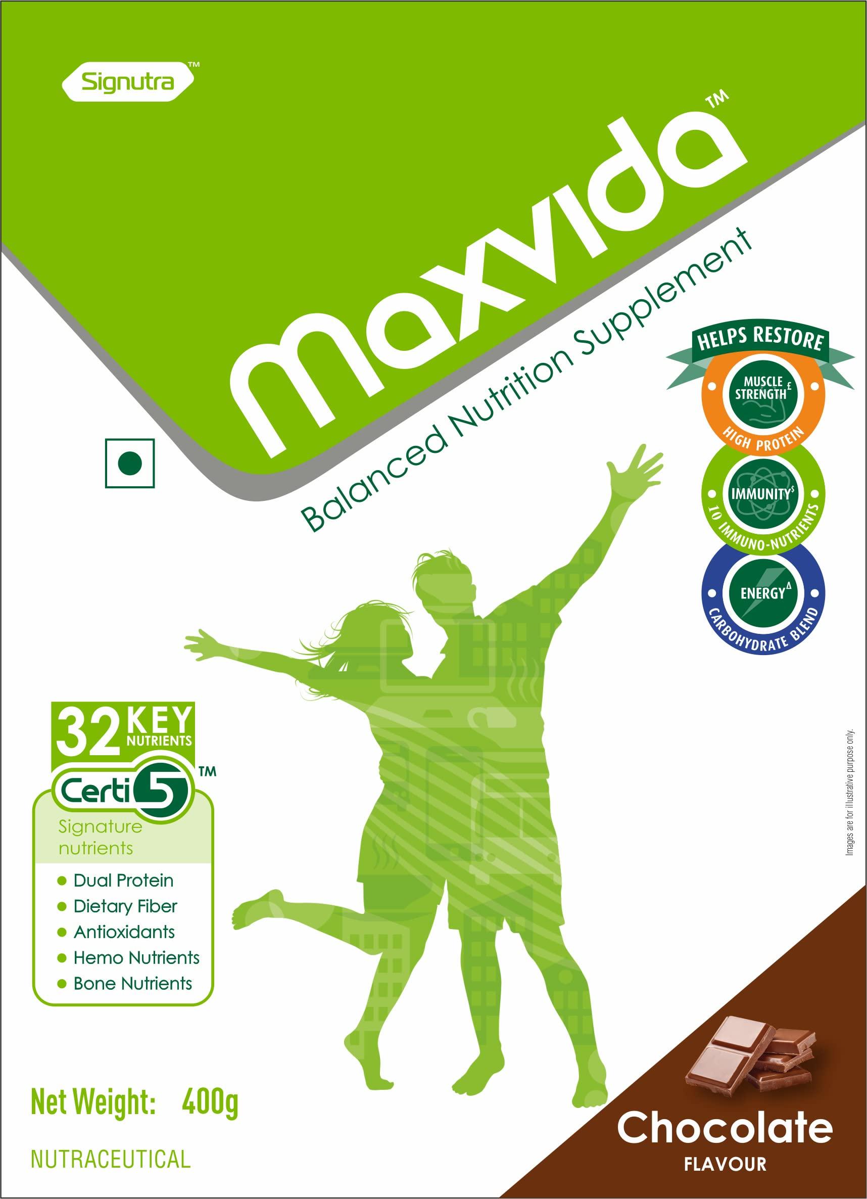 Maxvida Maxvida Balanced Nutrition Supplement for Adults - BIB (Chocolate Flavored, 400g)
